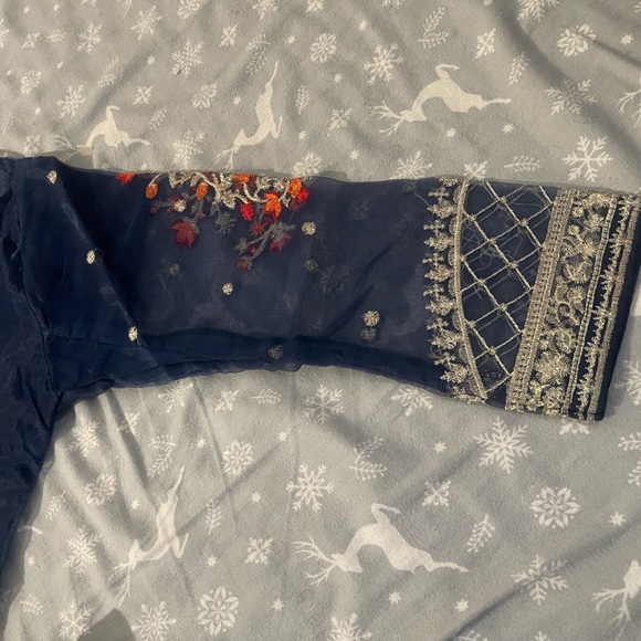 Pakistani 3 pieces organza dress with embroidery and stone work - Picture 11 of 11